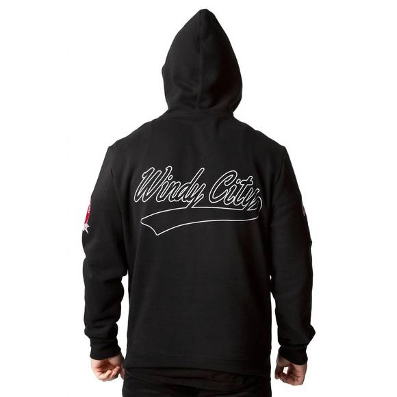 NEW MITCHELL NESS men's nba chicago bulls champ city hoodie in black